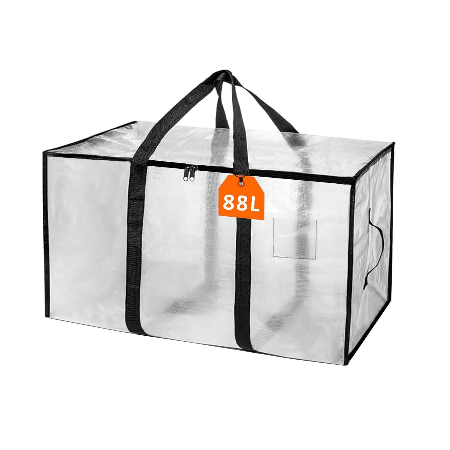 Clear Plastic Storage Bags,88L Clothes Storage Bag with Zipper Closet Organizer,Large Moving Bags With Heavy Duty Handles & Zips for Clothing