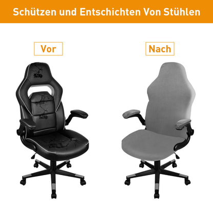 Moorle Gaming Chair Covers, Gaming Chair Covers Stretch 4 Piece, Grey Computer Chairs Cover with Armrest and Back Cover for Game Computer Office