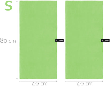 Actidry Microfibre Towel - light and absorbent - 9 colours S M L XL sizes - great for beach, sports and outdoor activity - S (40 x 80 cm) 2 pieces