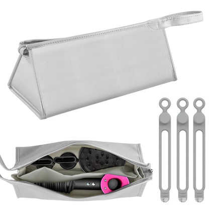 GIONAR PU Leather Travel Bag for Airwrap Styler & Supersonic Hair Dryer, Waterproof Carrying Case for Shark Flexstyle, Hair Tool Organizer