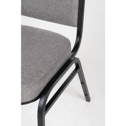 Bolero Square Back Stacking Banquet Chairs, Black & Grey (Pack of 4)