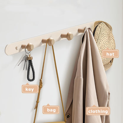 QMAHA Coat Rack Wall Mounted, Wooden Coat Rack Wood Wall Hooks Coat Hook for Wall, Wooden Coat Hooks Wall Mounted (All Fixings Included)