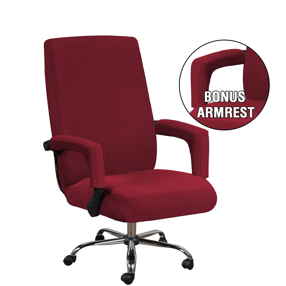 Bestenrose Office Chair Cover Stretch Computer Desk Chair with Arm Covers