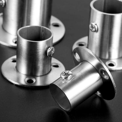 zalati Wardrobe Brackets 4pcs Rail Supports Hanging Pole Tubes Rod End Sockets Flange Holders for Closet Curtain Kitchen Bathroom Balcony - 25mm
