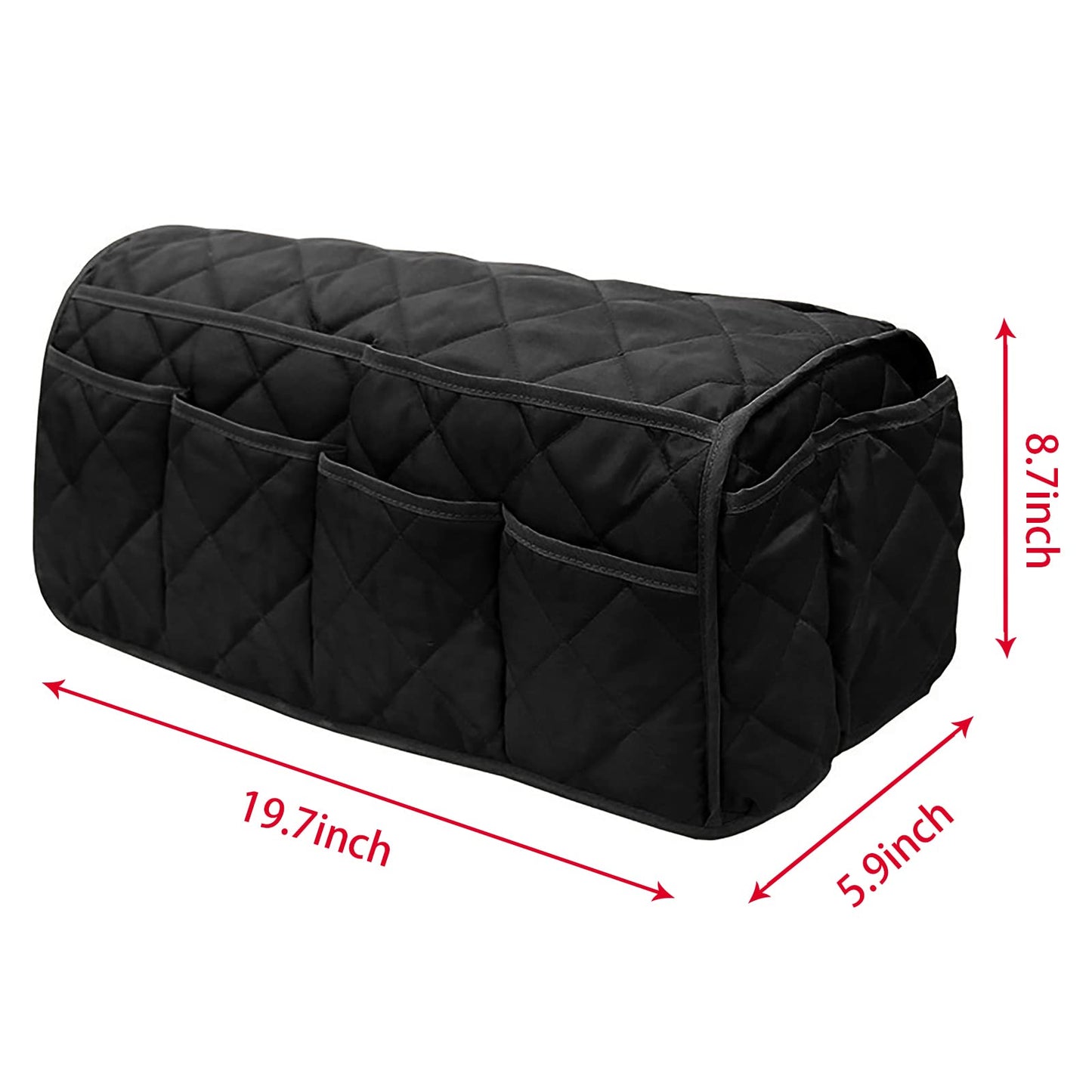 Sofa Armrest Organizer Waterproof Arm Rest Storage Bag Anti-Slip Couch Bedside Armchair Caddy Recliner Arm Protector Cover with 14 Pockets for Remote