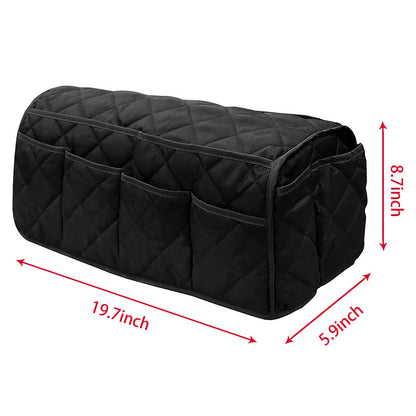 Sofa Armrest Organizer Waterproof Arm Rest Storage Bag Anti-Slip Couch Bedside Armchair Caddy Recliner Arm Protector Cover with 14 Pockets for Remote