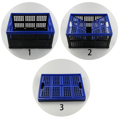 Hespapa 2 Packs 35 L Folding Storage Crates, Plastic Collapsible Storage Milk Crate Baskets