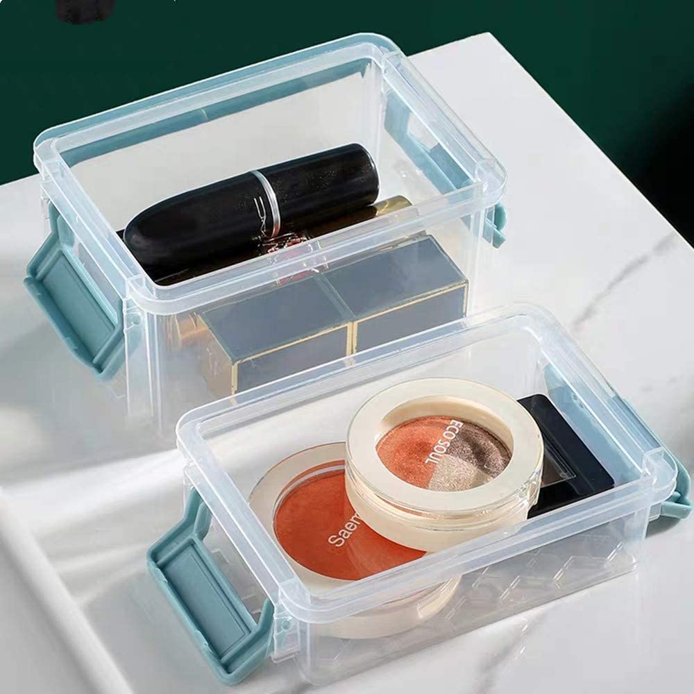 6 Pack Small Plastic Storage Boxes with Lids, Mini Organiser Boxes