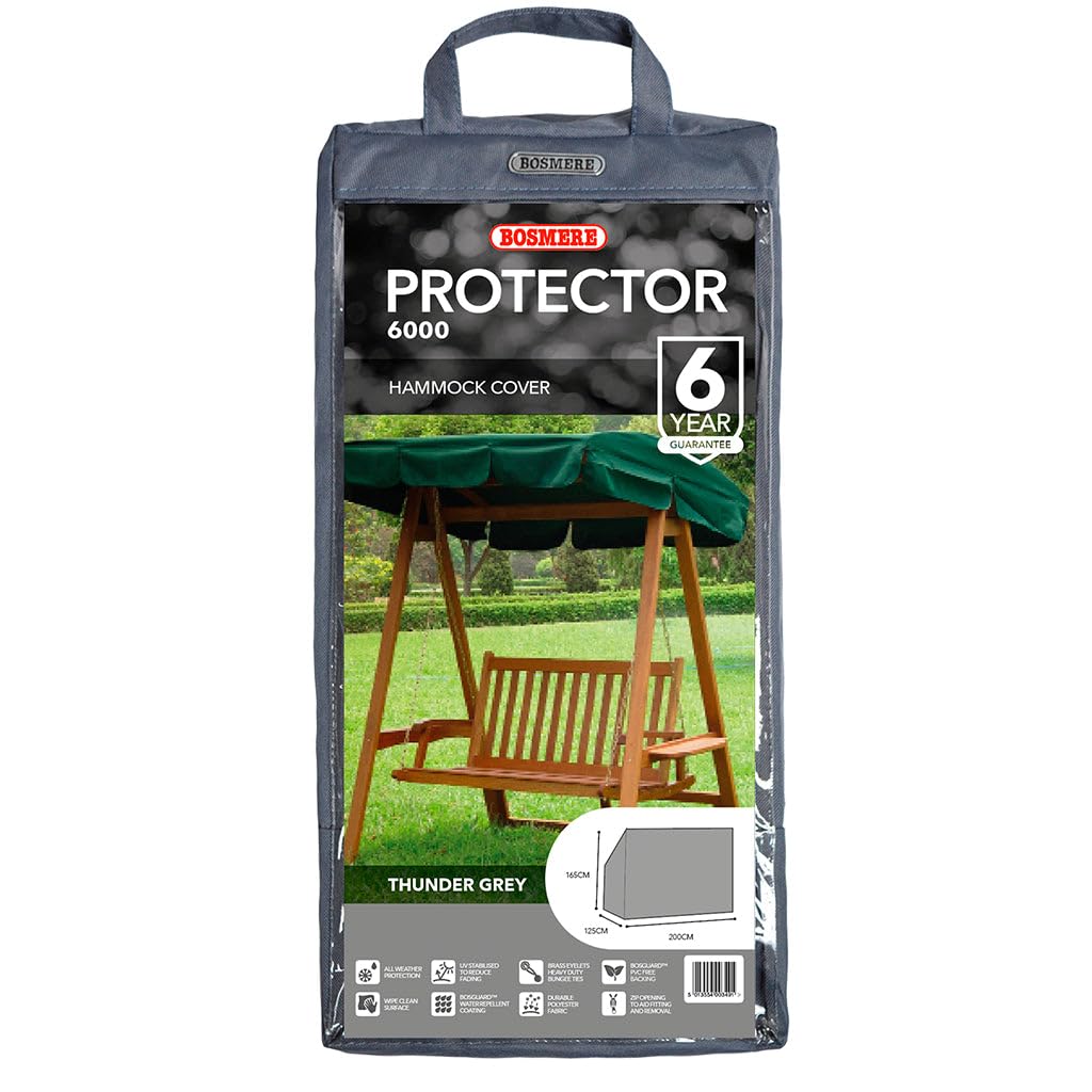 Bosmere Protector 6000 | Swing Seat Garden Furniture Cover | L 220cm D 137cm H 176cm | 100% Waterproof, UV Protected, Heavy Duty 600D | 6 Year