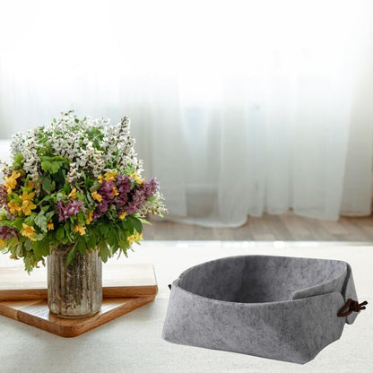KOMUNJ Pack of 4 Foldable Small Storage Baskets, Felt Basket Storage Boxes, Foldable Felt Storage Baskets, for Remote Control, Keys, Snacks