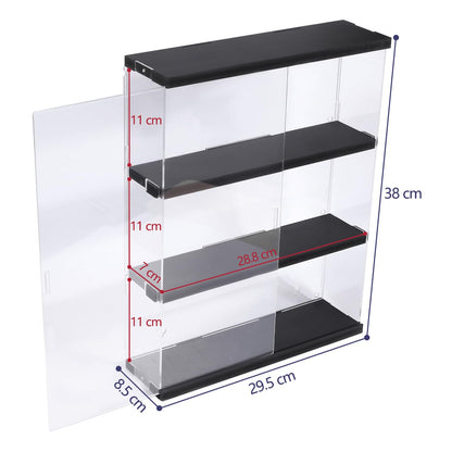 Nynelly 3 Shelf Clear Acrylic Display Case with Door - Wall Display Shelf for Models, Figures, Funko Pop, Pop Mart, Labubu, Sonny Angel, Smiski