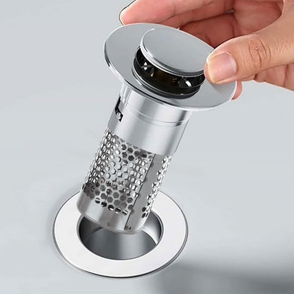 ASelected 2 Pcs Drain Plug for 34-40 mm Drain Holes, Stainless Steel Pop Up Drain Strainer with Hair Catcher, Universal Sink Plug for Kitchen