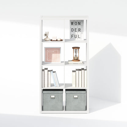 Furinno SIMPLE Cube Storage Organizer, 8-Cube Display Shelf, Open Back Shelving Unit, Storage Shelves, Extra Thick Frame