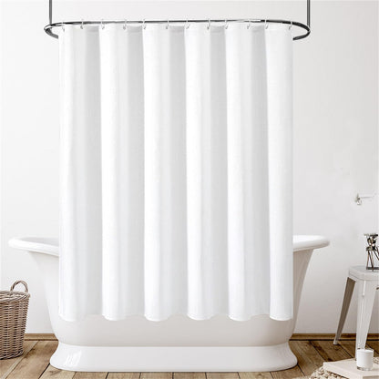goodbath White Waffle Shower Curtain for Bathroom Bathtub Decor, 180x180cm