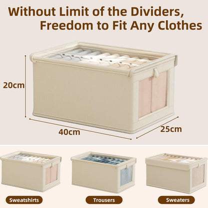 Tosoda Wardrobe Storage Organiser Boxes with Lids for Clothes Trousers