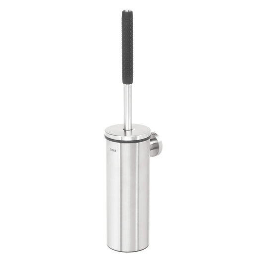 Tiger Boston Comfort & Safety Toilet Brush and Holder, Stainless Steel Brushed, 9 x 46.9 x 12.6 cm