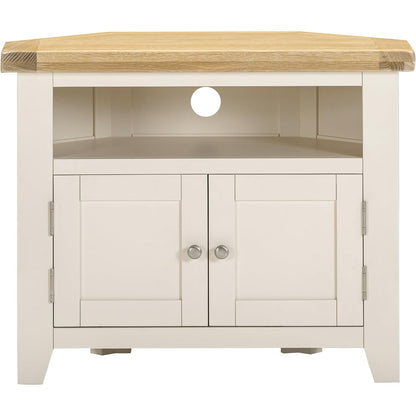 Seconique Windsor Corner Tv Unit in Ivory/Oak