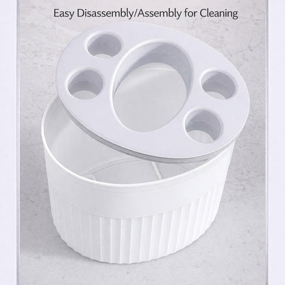 Toothbrush Holder for Bathroom Countertop, Multi-Slot Toothbrush Caddy with Drainage, Detachable Design, Non-Slip Base, Toothpaste Organizer