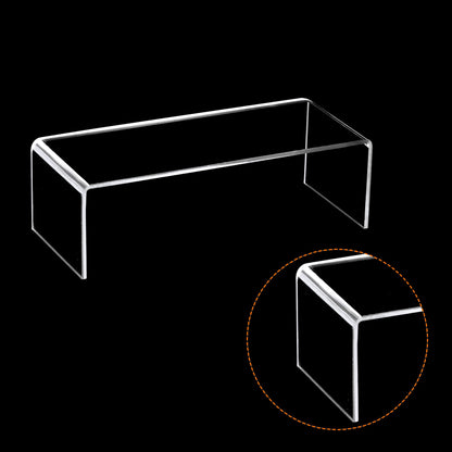 sourcing map Small Shoes Display Stand Rack, 200x80x65mm Acrylic Storage Shelf Holder Clear 2 Pcs