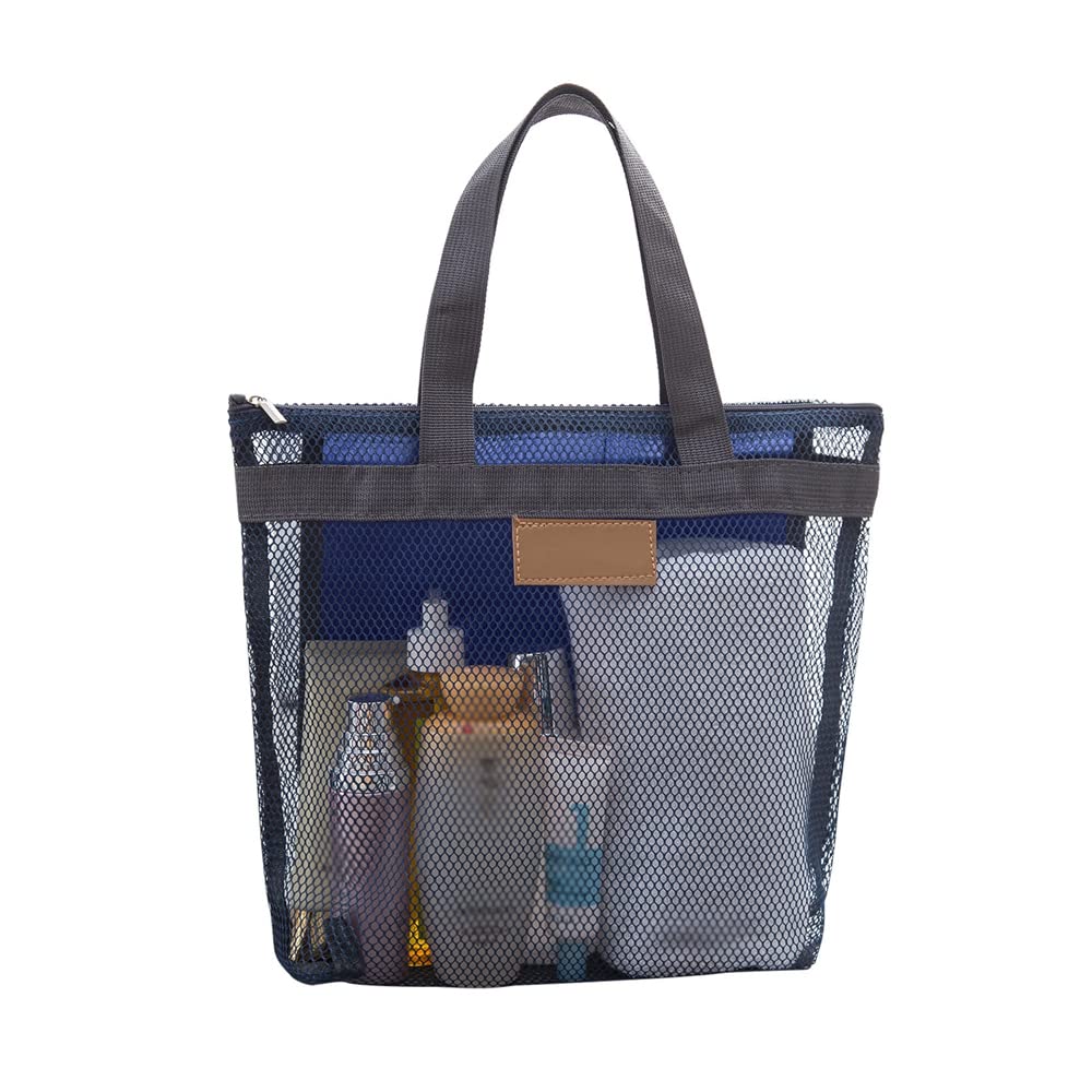 Mesh Shower Caddy Bag, Quick Dry Portable Tote Bag and Inner Pocket, Lightweight Bath Organizer for College Dorm Bathroom, Swimming, Gym, Beach