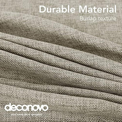 Deconovo - Waterproof Linen Effect Rectangular Tablecloth -Outdoor Table Cover for Living Room Table - 130 x 200 cm - Linen