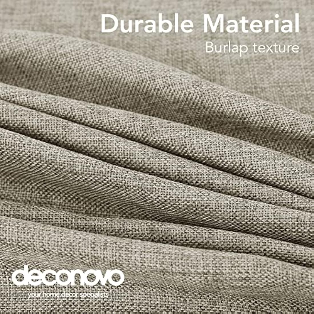 Deconovo Faux Linen Rectangle Tablecloth Fabric Water Resistant Table Cloth for Outside 52x90in(132x229cm) Linen