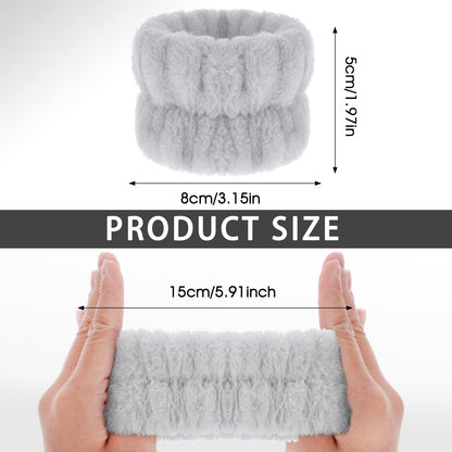 Abeillo 4Pcs Washband-Face Washing Wristband Spa Wrist Towel Washband, Fluffy and Elastic Absorbent Washband for Women Girls Washing Faces Prevent