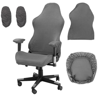 Moorle Gaming Chair Covers, Gaming Chair Covers Stretch 4 Piece, Grey Computer Chairs Cover with Armrest and Back Cover for Game Computer Office