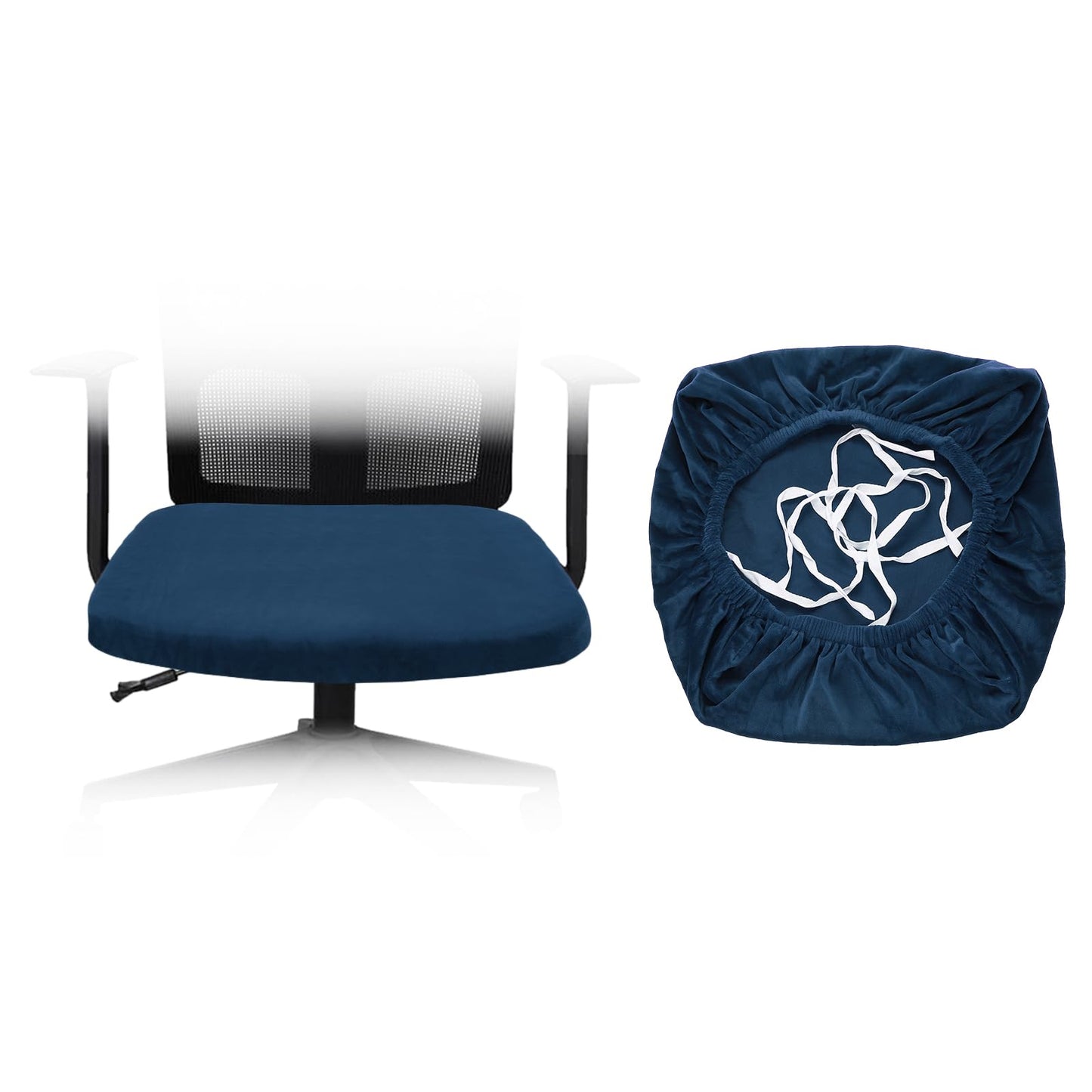 sourcing map Office Chair Cover, Stretchable Soft Rotating Chair Slipcover Washable Desk Computer Seat Cover Protector for Office Home, L(45-48cm)
