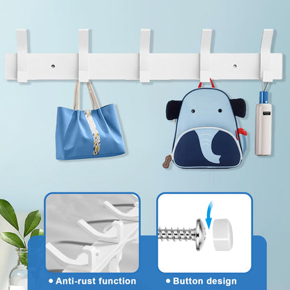 QMAHA Coat Racks for Wall, Multipurpose Heavy Duty Coat Rack Wall Coat Hangers with Fittings Included
