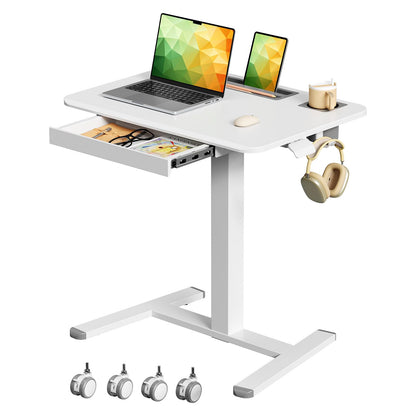 Gibbon Mounts Mobile Laptop Desk, 70x50cm Height Adjustable Standing Desk