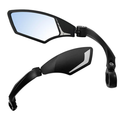 Hafny NEW Handlebar Bike Mirror, HD,Blast-resistant, E-bike Mirror, Glass Lens, HF-MR095 (Anti-glare Blue Left)