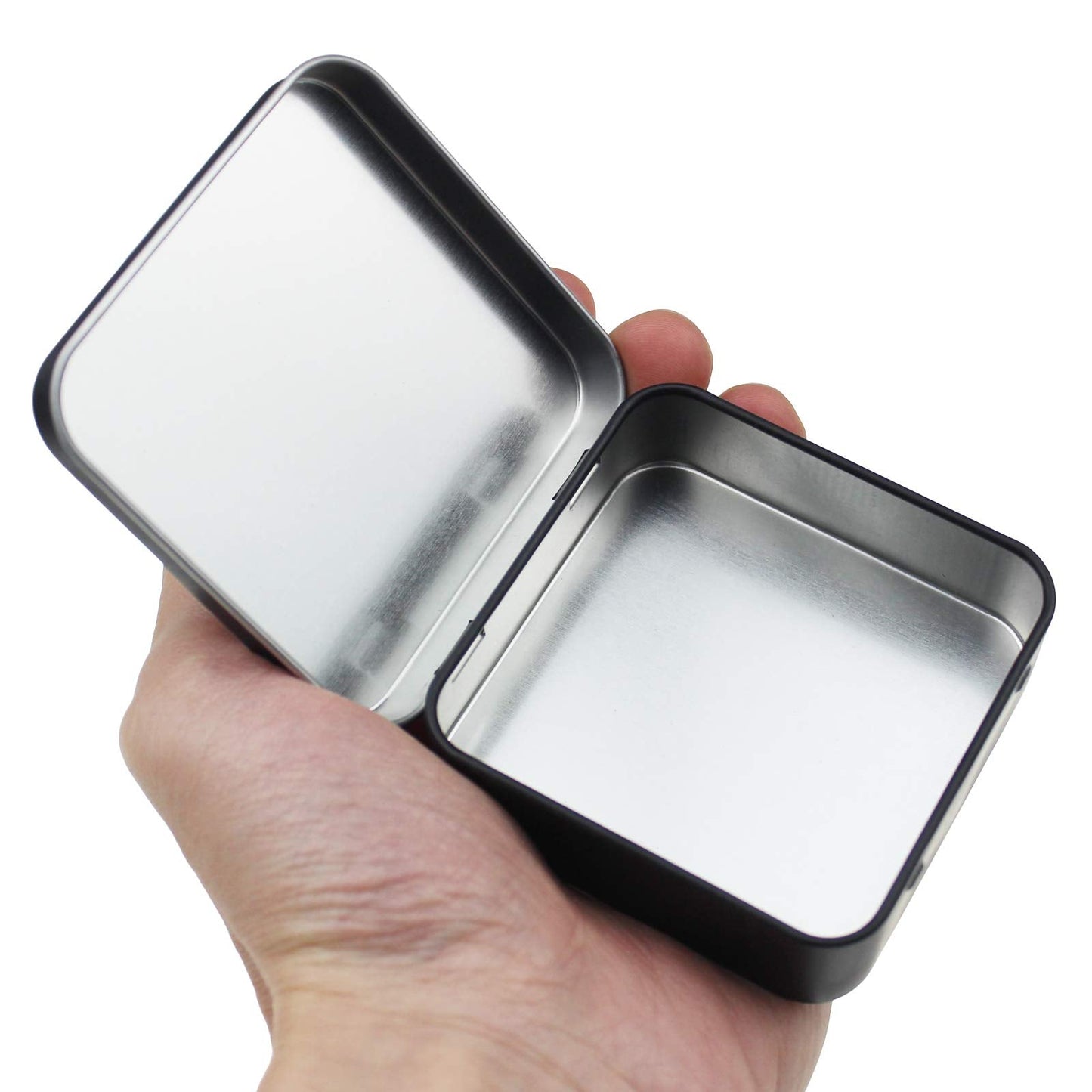 Goodma 12 Pieces Square Metal Empty Tins, Black