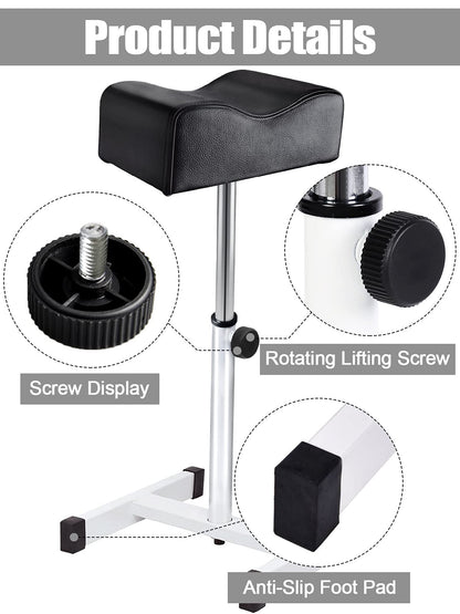 EBANKU Pedicure Foot Rest Stand Stool Salon Spa Beauty Footrest Home Pedicures Adjustable Seat Height Technician Nail Equipment (Black)