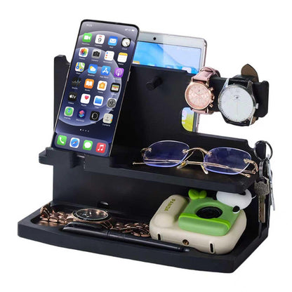 ELEVAT Gifts for Men Christmas Wood Phone Docking Station Desk Organizer Fathers Gifts Anniversary Birthday Gifts for him Xmas Presents for husband