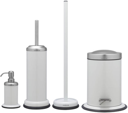 Sealskin Acero Pedal Bin, Stainless Steel, White, 22.4 x 23 x 28.5 cm