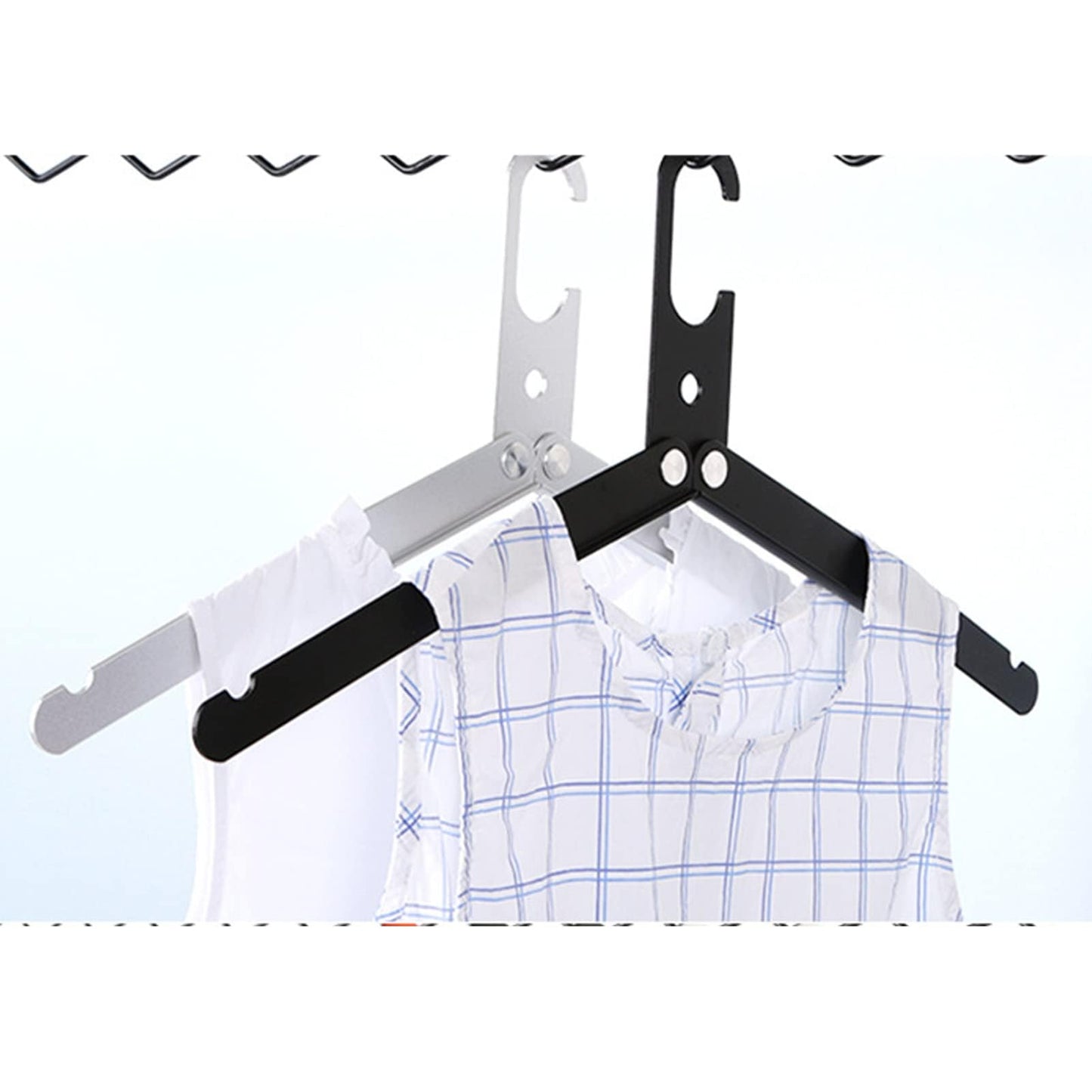 Clothes Hanger, Foldable Travel Hanger with Windproof Hook High Strength Travel Essentials Clothes Drying Rack for Home, Camping, Hotel