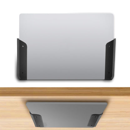 Penitue Under Desk Laptop Mount, Wall & Under Desk Laptop Holder with Adhesive & Screws Laptops Shelf Storage with Anti-Scratch Pads for Devices Up