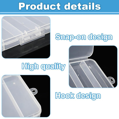 WYAN 8 Pcs Six grids Storage Box, Small Bead Organizers and Storage, Storage Organizers Box, Rectangle Bead Holder