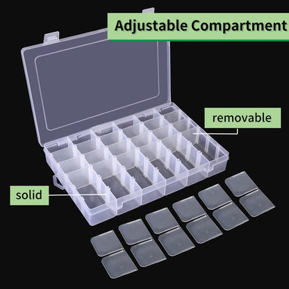 Opret 36 Grids Plastic Jewellery Organiser, Clear Storage Box