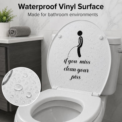 3 Pcs Waterproof Toilet Stickers, Black Bathroom Wall Art Decor