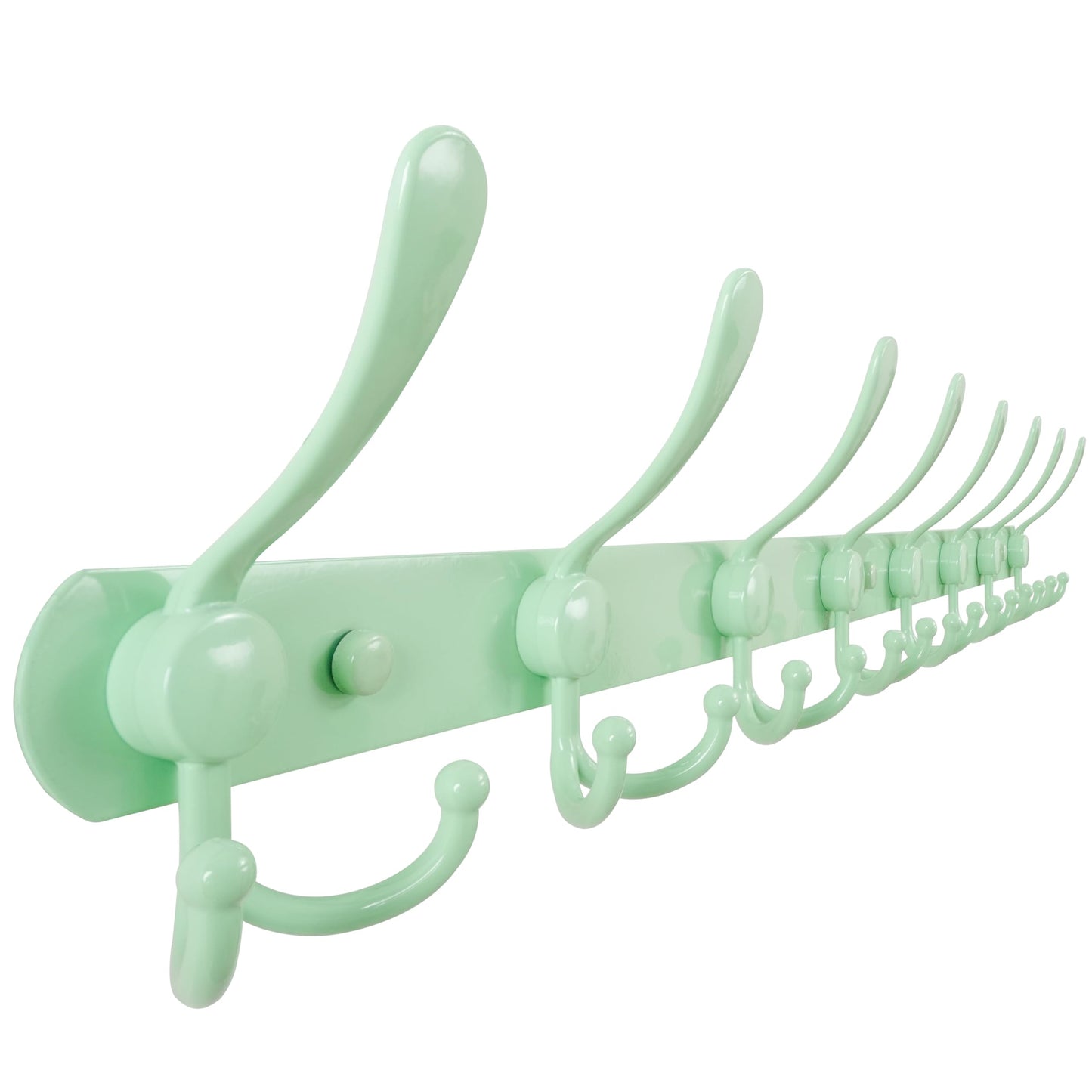 Dseap Coat Rack Wall Mount - 74cm Long 8-Tri-Hooks Heavy Duty Coat Hanger Rail Wall Hooks for Hanging Coats Hats Clothing Clothes Purse Mudroom