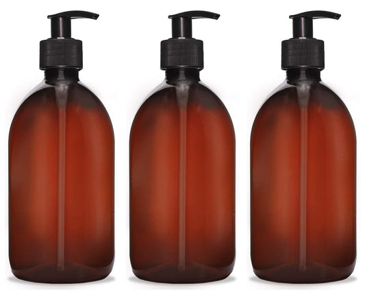 3x 500 ml soap dispenser cream dispenser made of plastic for bathroom/WC refillable, pump dispenser disinfection lotion dispenser for liquid soap,