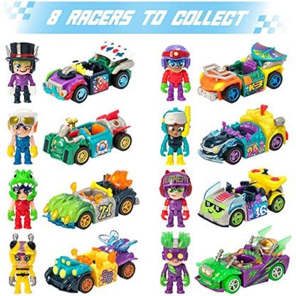 T-RACERS Glow Race Series – Collectible surprise car and driver. Car can be taken apart piece by piece, and parts are interchangeable