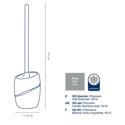 Kela "Talus Poly WC-Set, Plastic, Grey