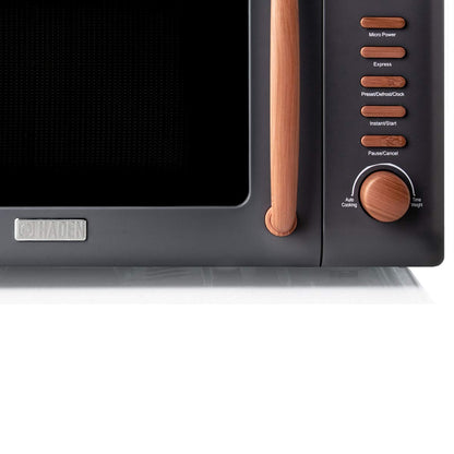 Dorchester Grey Microwave Oven  800w, 5 Power Levels, Express, Auto Cook, Defrost Functions - Compact Microwave with 27cm Turntable - Child Safety