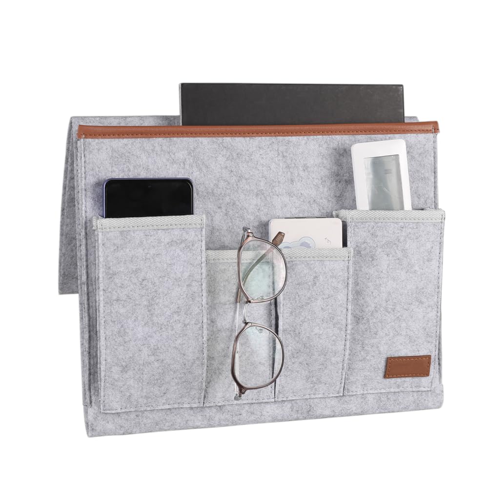 DONGKER Sofa Armrest Organizer, Armrest Caddy Holder Multi-Pocket Design for Magazine Tablet Snacks Books Pen Phone Remote Control