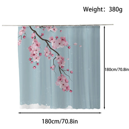 FAIRYGATE Shower Curtains for Bathroom Curtain Garden Floral Flowers Plants Waterproof Mould Proof Resistant Washable Polyester with Hooks Bath Wet