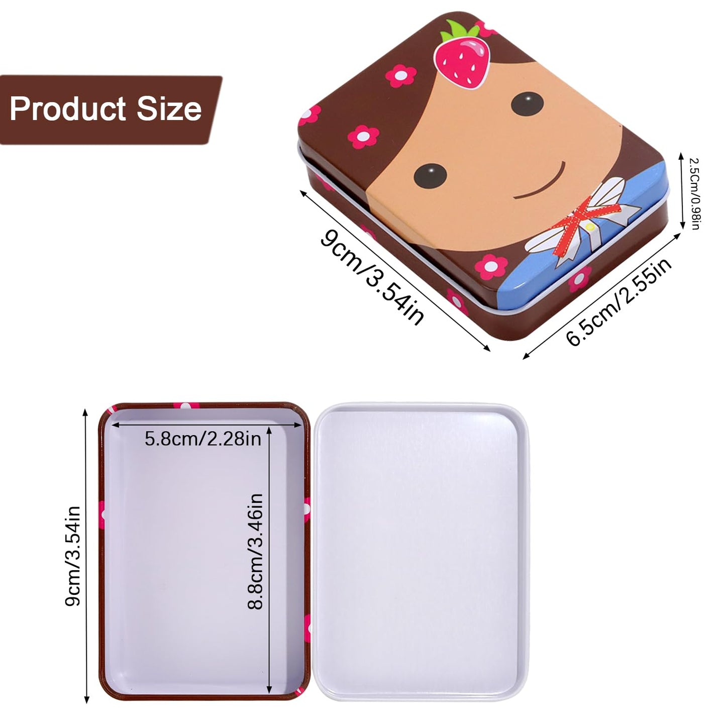 Pramape Pack of 8 Metal Tins with Lids, 90 x 65 x 25 mm Circular Dots Tin Boxes for Small Items and Craft Projects