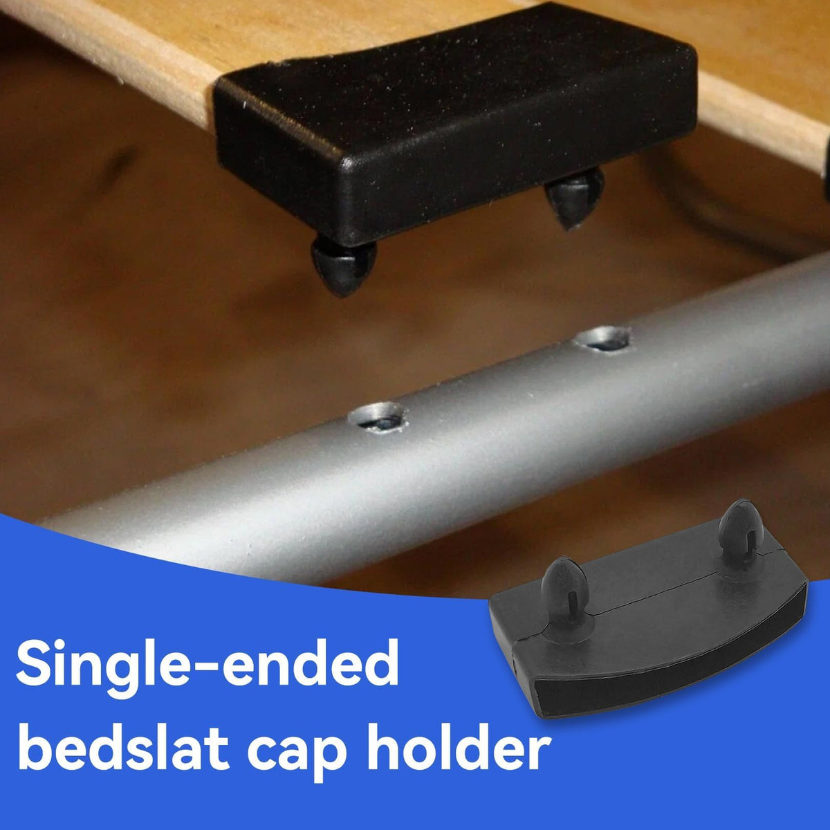 SGETHCH 12 Pcs Bed Slat Caps - 56mm Replacement Bed Slat Holders - Durable Plastic Support End Clips for Single, Double & King Size Bed Frames